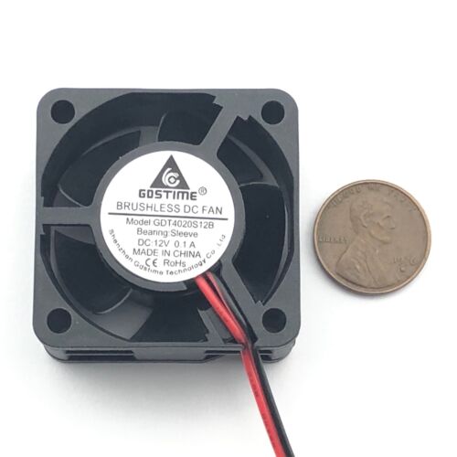 12v Gdstime 40mm 40x40x20mm DC Cooling Fan 4020s Computer Case 2-Pin 2-Pack - Picture 2 of 6