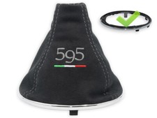 SCHALTMANSCHETTE FUR FIAT 500 ABARTH SCHALTSACK ALCANTARA 595 GRAU + CHROMRAHMEN