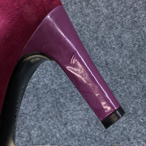 Anne Klein Shoes Womens 5 M Clemence Pump Purple Leather Round Toe  Cone Heels - Picture 3 of 21