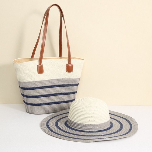 Straw Tote Bag Square Handbags Fashion Woven Shoulder Bag Vacation