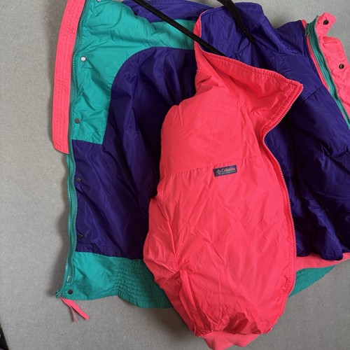 Columbia Down Jacket Men's Medium Purple Blue 3 in 1 Ski Coat Winter Vtg Zip Out - Photo 12/23