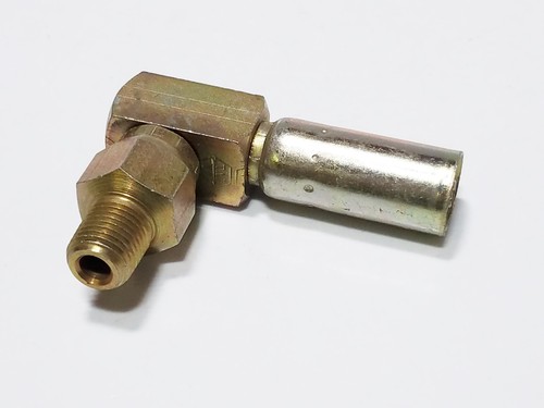 5 Weatherhead 04U-M04 1/4" Hose ID x 1/4" Male Pipe Swivel 90 Deg Elbow Fitting - Picture 5 of 8