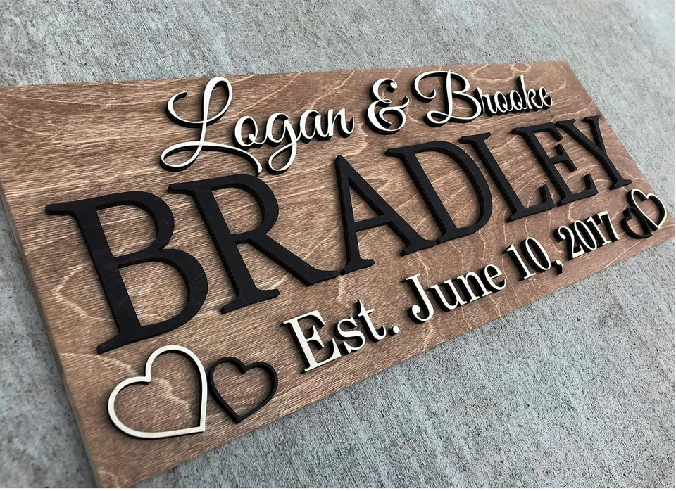 Customize Text Personalized Wedding Wooden Sign Welcome Wedding Plaques Decor - Image 3 of 3