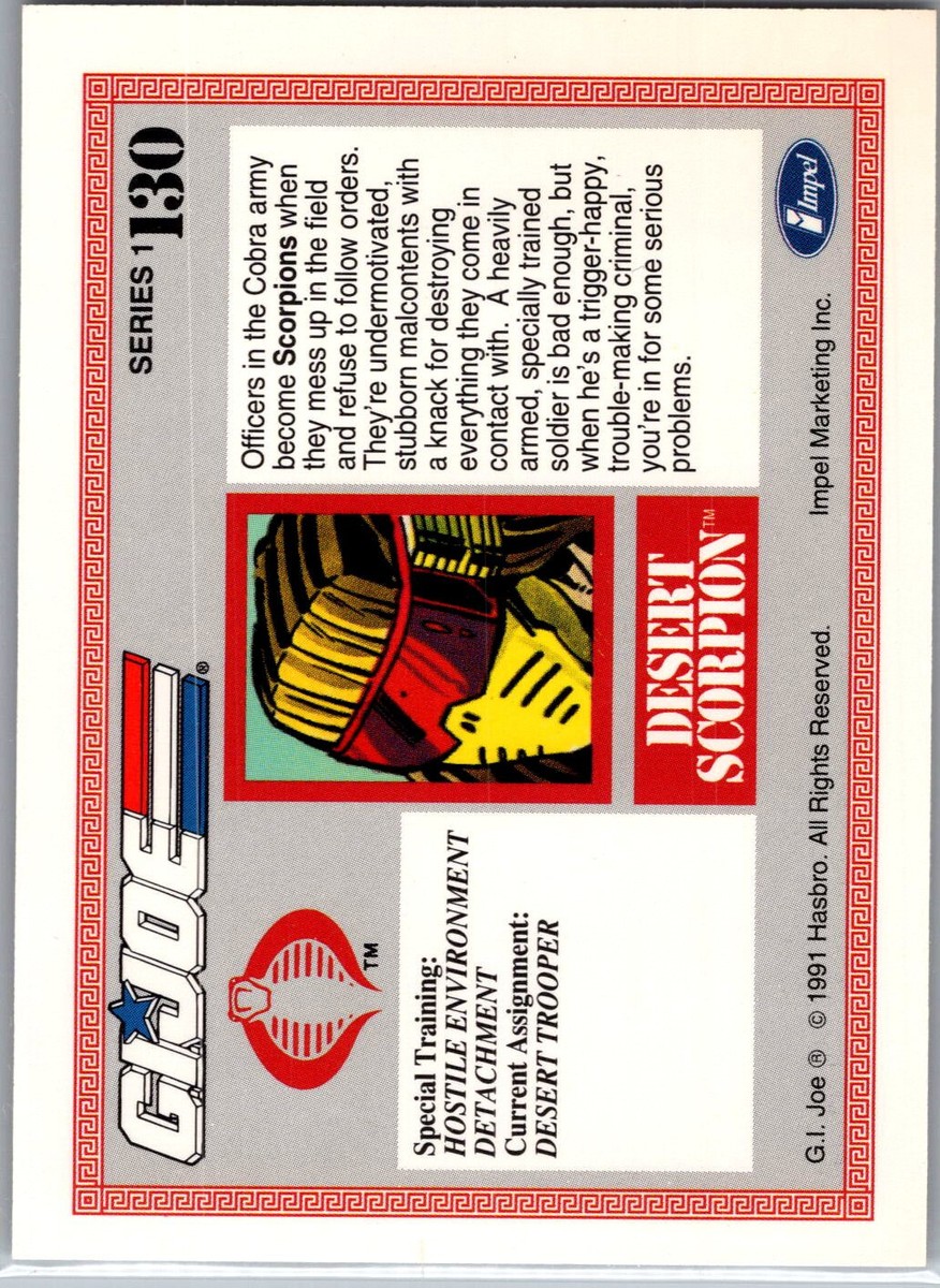 GI JOE コースガード(E) Impel 1991 G.I. Joe #130 Desert Scorpion | eBay