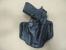 Browning BDA .380 OWB Leather 2 Slot Molded Pancake Belt Holster CCW BlACK RH