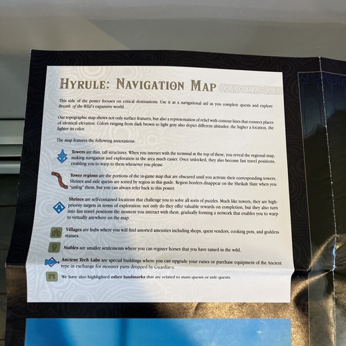 2017 Nintendo Hyrule Completionist Map Hyrule Navigationist Map - Picture 7 of 11