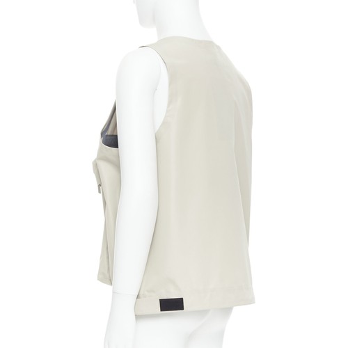 PRADA Linea Rossa LR-MX019 Technical fabric beige large pocket utility vest S - Picture 6 of 9