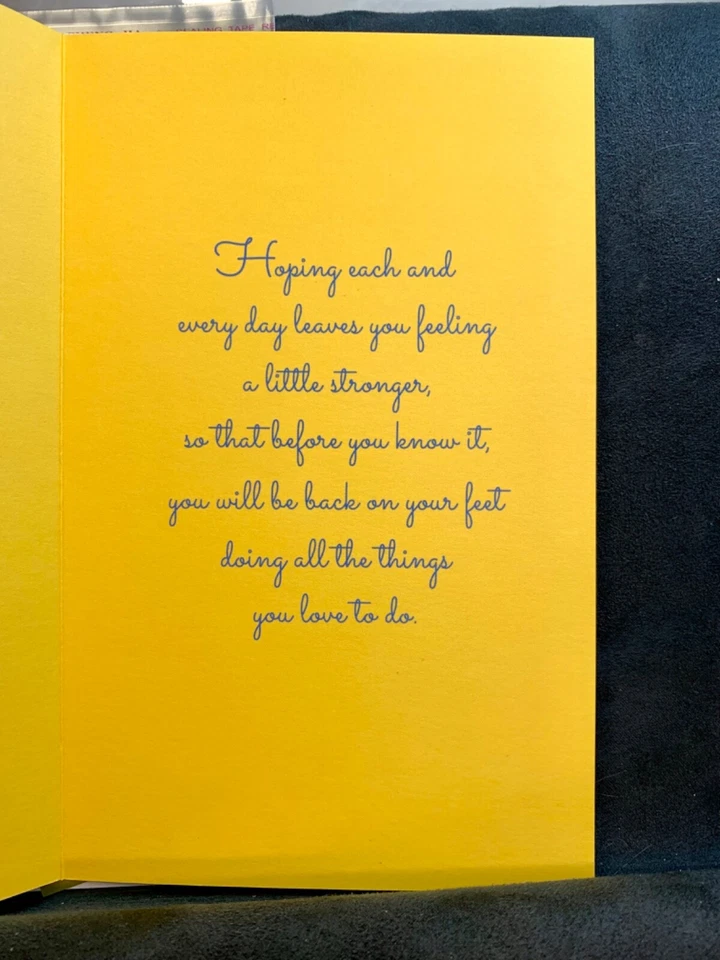 Get Well Soon Greeting Card Beautiful Big Sunflower Healing Thoughts - Image 2 of 4