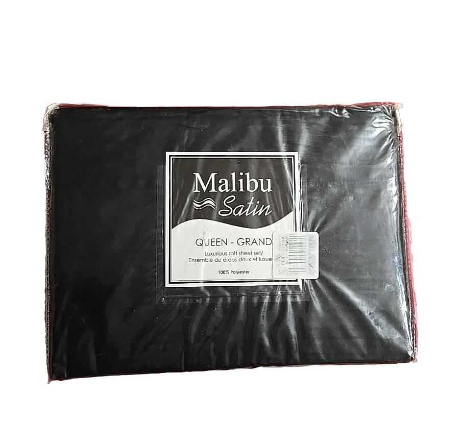 Juego de sábanas suaves de lujo Malibu Satin Queen 4 piezas Foto 3 de 4