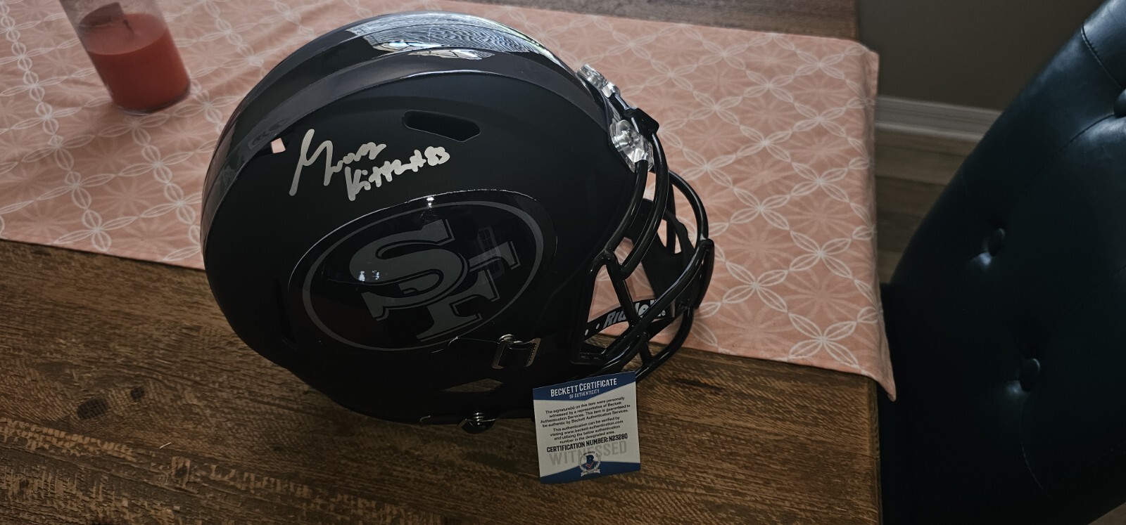 George Kittle Autographed Signed Helmet Blackout 