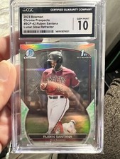 2023 Bowman Chrome Ruben Santana 1st Lunar Glow Refractor