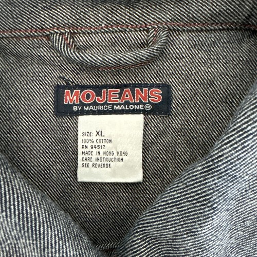 Vintage MoJeans Denim Jacket Maurice Malone XL Gray Distressed Trucker Hip Hop - Picture 9 of 14