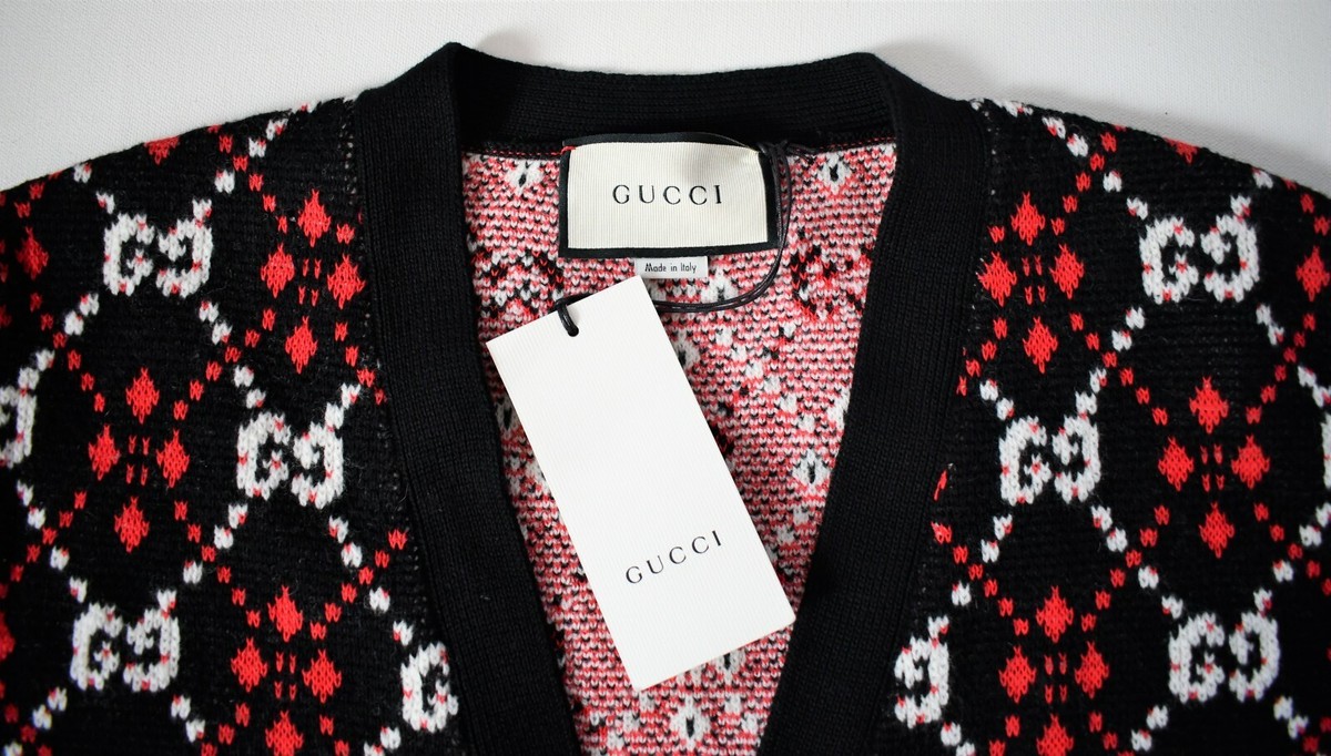 New Authentic GUCCI GG LOGO DIAMOND ARGYLE Print Wool Knit New Authentic GUCCI GG LOGO DIAMOND ARGYLE Print Wool Knit