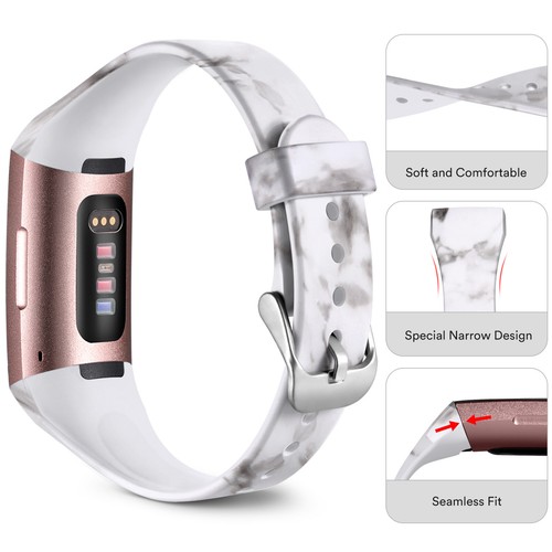 New Slim Patterned Replacement Band - Charge 3 4 Silicone Watch Sports Strap - Picture 13 of 18