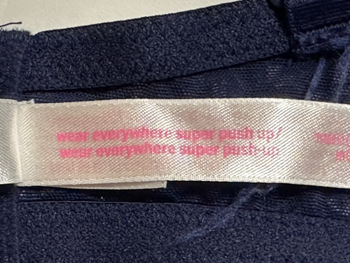 Victoria's Secret 36D PINK EUC Wear Everywhere Super Push Up Bra Navy Floral - Picture 6 of 7