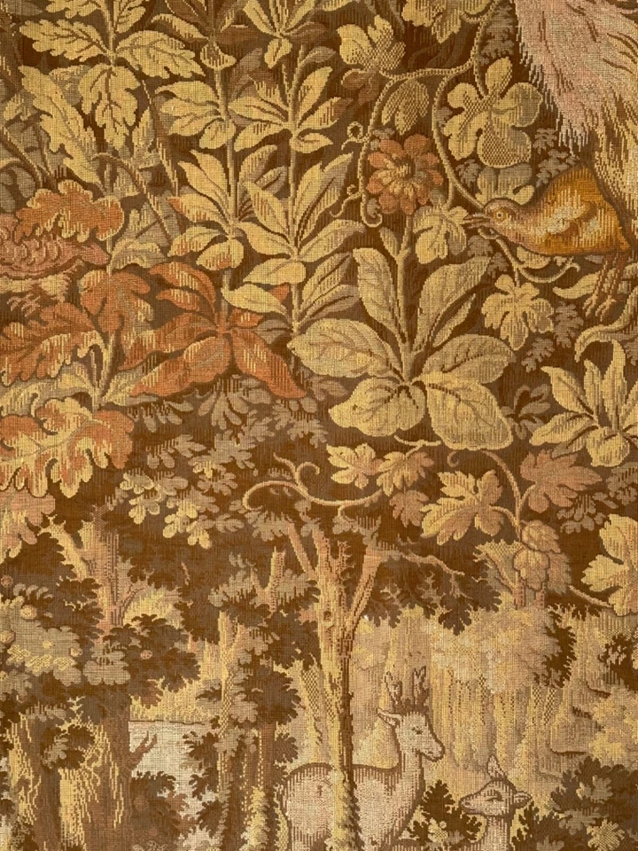 Vintage French Verdure Scene Wall Hanging Tapestry 154x129cm - Image 3 of 4