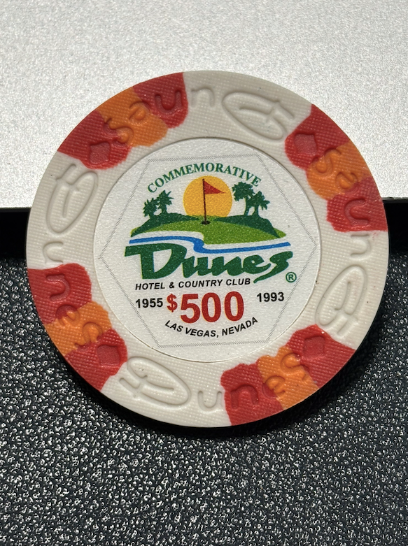 $500 DUNES COMMEMORATIVE CASINO CHIP POKER CHIP LAS VEGAS CLASSIC