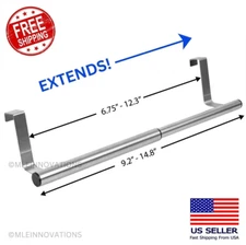 Over Door Towel Bar Rack Hanging Bathroom Kitchen Cabinet Shelf Rack Extendable