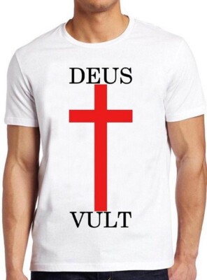 T-Shirt Deus Vult katholische Religion christlicher Kreuzzug Bibel cool Geschenk M137