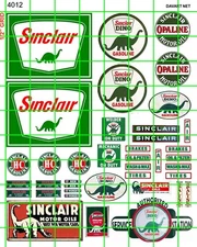 4012 DAVE'S DECALS SINCLAIR FILLING STATION DECALS ASSORTED VINTAGE SIGNAGE