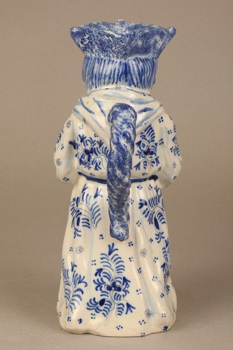 Large Faience Blue and White Standing Man Toby Jug - Picture 7 of 12