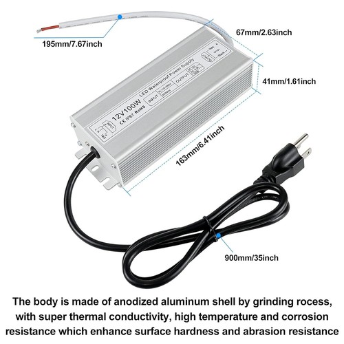 12V 30W-400W LED Power Supply IP67 Waterproof Outdoor Driver Transformer Adapter - Picture 7 of 30