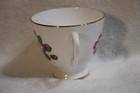 Lefton hand painted footed gold trim rose pattern teacup & saucer — photo 3