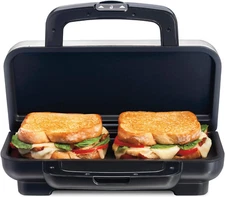 Deluxe Hot Sandwich Maker with Easy-Clean Durable Pfas-Free Nonstick Ceramic Pla