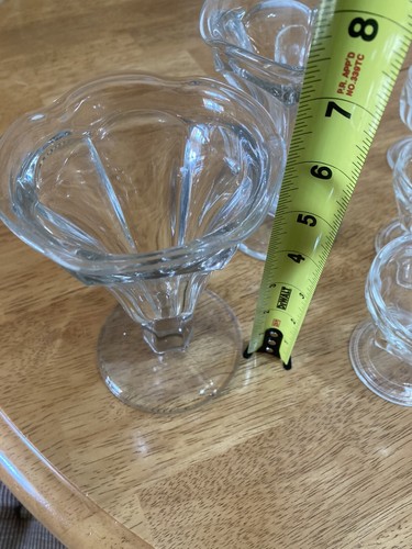 Vintage Ice Cream Sundae Dish (set Of 6) Plus 3 Others Total of 9 . Clear Glass - Picture 7 of 12