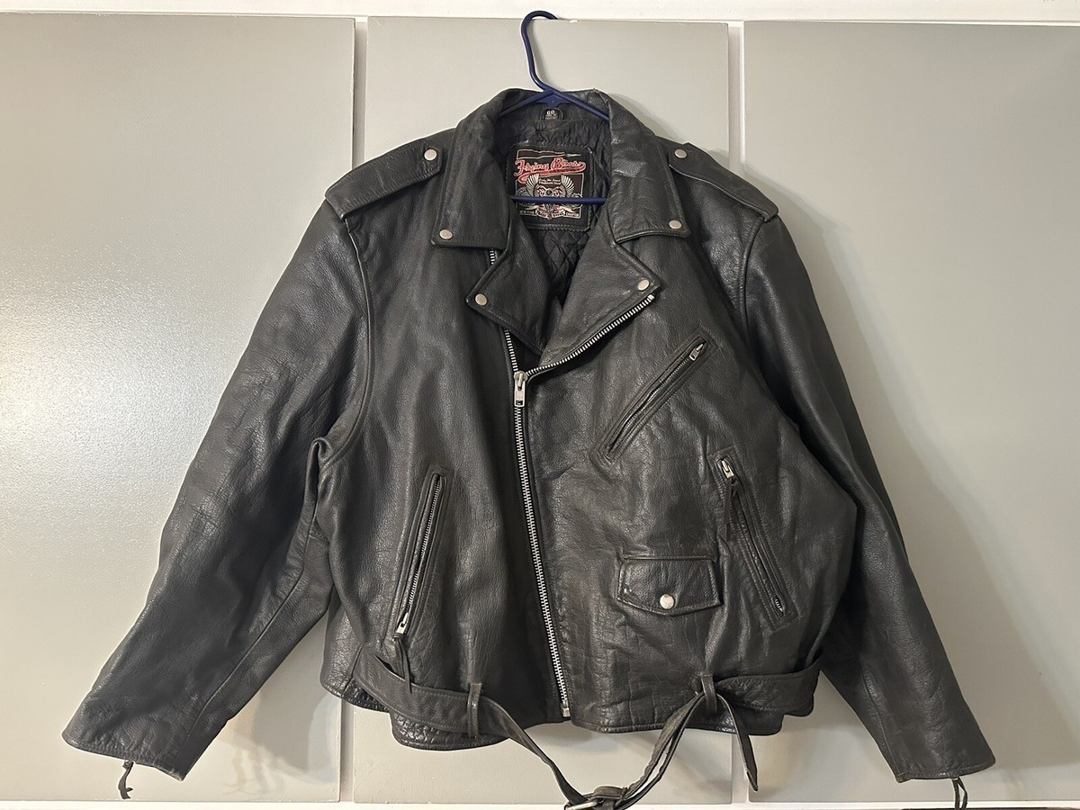 Flying Bikes Oakwood NewYork Chapter Leather Jacket Mens 60 Flying Bikes Oakwood NewYork Chapter Leather Jacket Mens 60