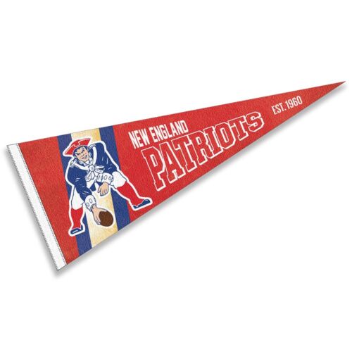 New England Patriots Throwback Vintage Retro Pennant Flag - Picture 1 of 4