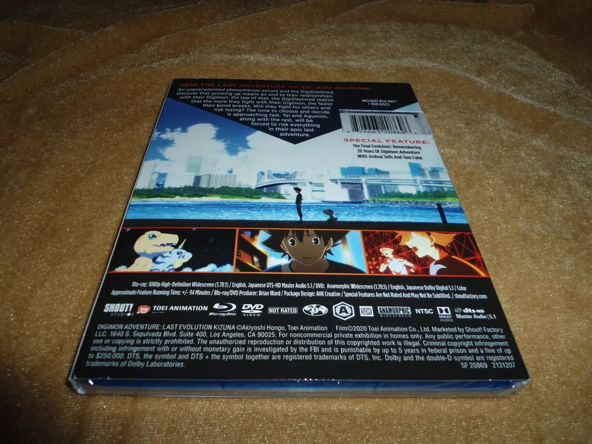 Digimon Adventure: Last Evolution Kizuna Blu-ray + DVD & Slipcover New Free  Ship