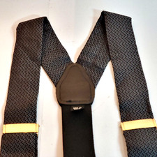 Suspenders Braces Mens Black/Gray 100% Silk L...