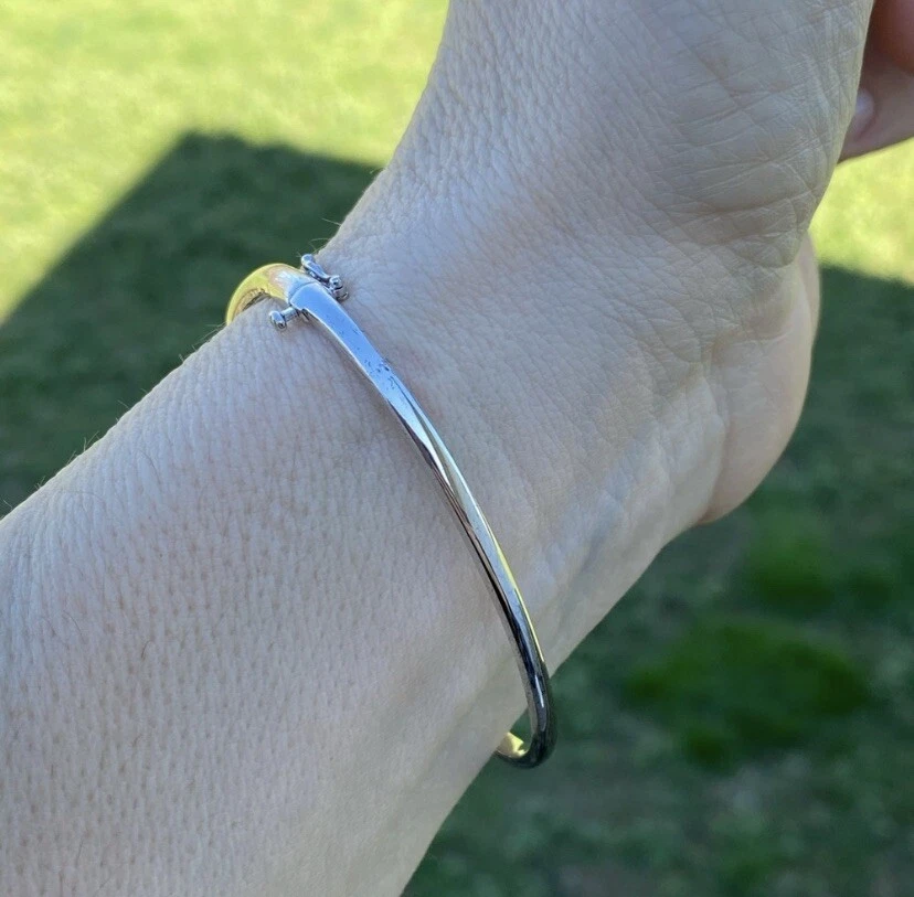 Brazalete Brazalete Corazón Diamante Genuino Plata de Ley con Acento Oro Rosa 10k Foto 4 de 4