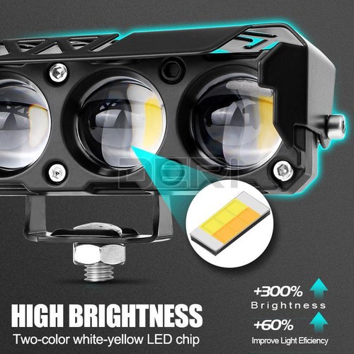 1X 5 Inch LED Work Light Bar Pod Fog Lamp White Yellow Dual Beam SUV UTV Offroad - Bild 3 von 9