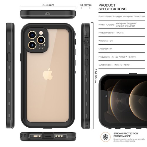 Funda Impermeable para Apple iPhone 16 Pro Max 15 14 13 Protector de Pantalla Antigolpes - Imagen 9 de 15