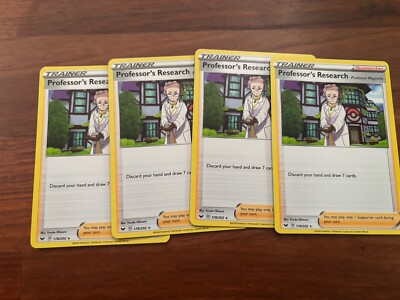 Professors Research 178/202 Sword & Shield - Trainer Support - Playset (x4) NM