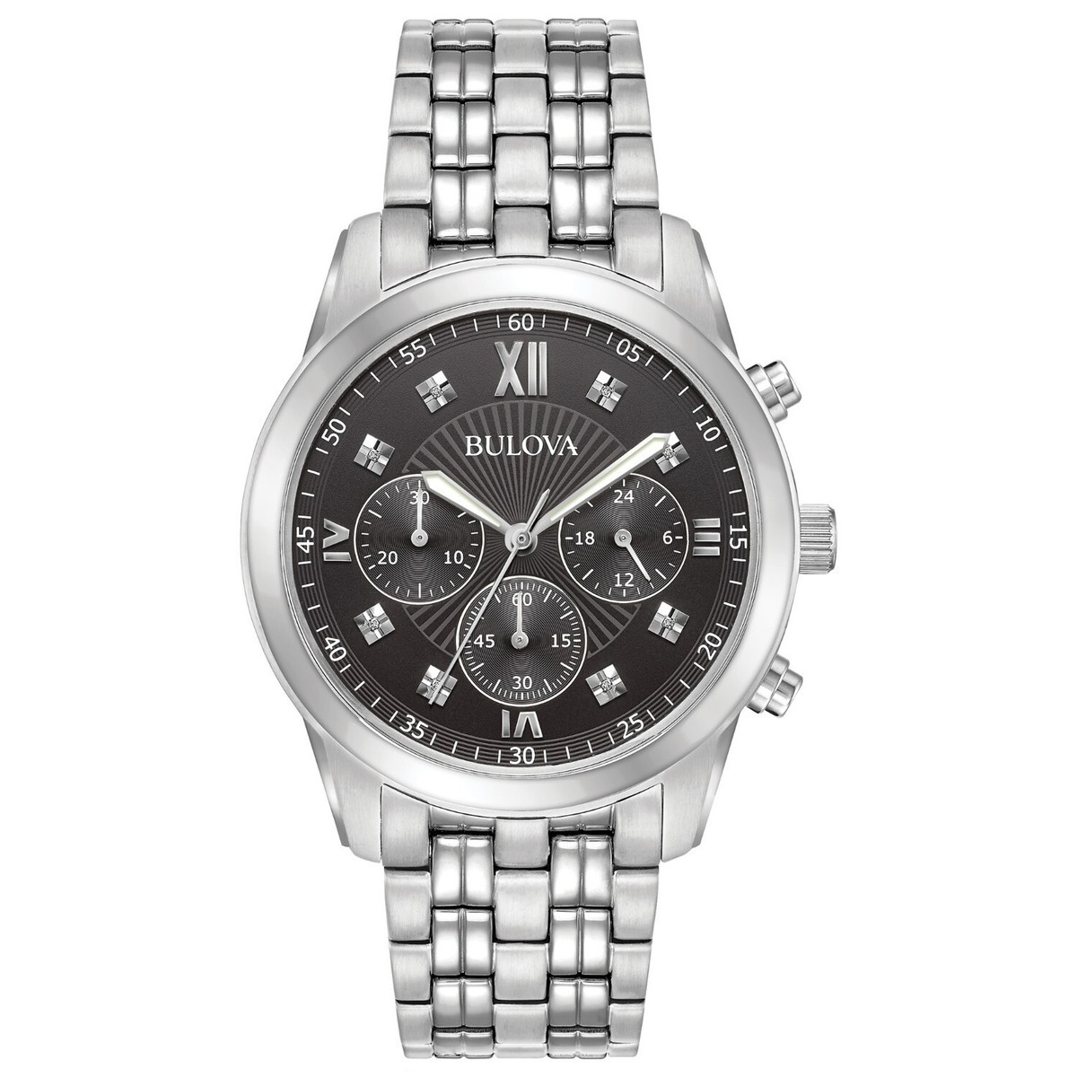 Bulova Mens Classic Chronograph Quartz Silver Stainless
