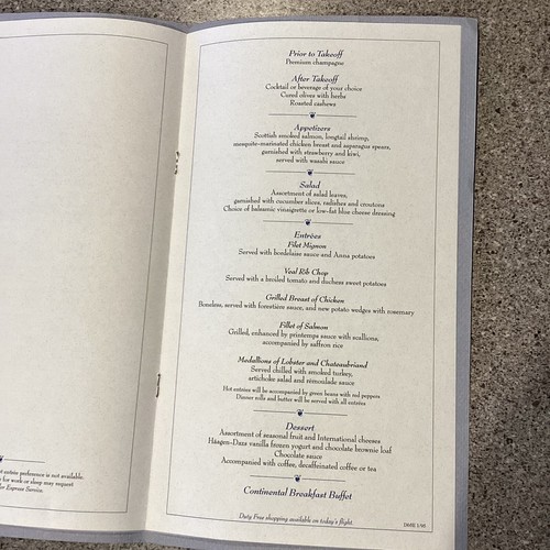 TWA Royal Ambassador B-727 Collector Series Menu - Picture 4 of 6