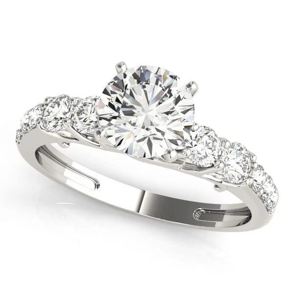 1.62 Ct Round Cut Lab Created Diamond Engagement Ring 14K White Gold Size 6 - Image 2 of 4