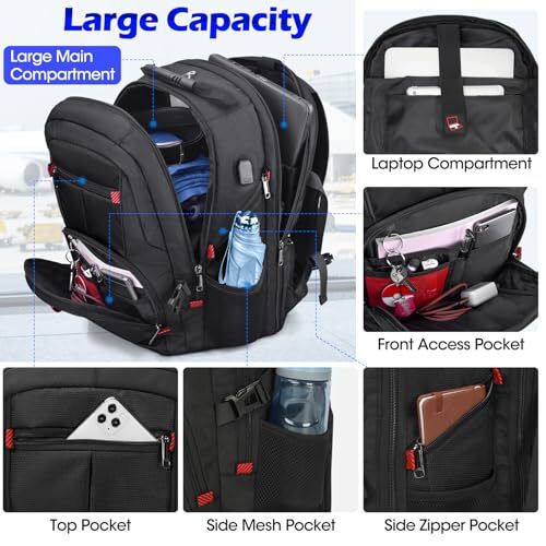 Travel Laptop Backpack 17 Inch Extra Large Laptop Backpack Waterproof