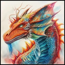 Beautiful Dragon - DIY Chart Counted Cross Stitch Patterns Needlework DMC 14 ct