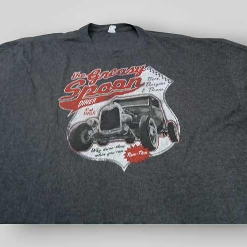 VTG THE GREASY SPOON DINER EST. 1955 T SHIRT SIZE 3XL GRAY