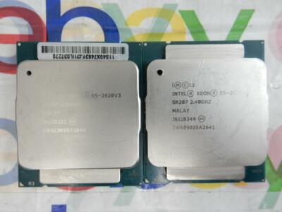 Lot of 2 Intel Xeon E5-2620v3 SR207 2.40GHZ 1.5MB Cache CPU Processor LGA-2011-3