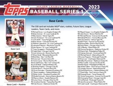 2023 Topps Series 1 Baseball Complete Base Set 1-330 (330 Cards) hand collated