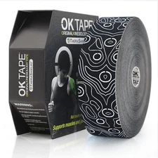 "(2in X 103 Feet) OK TAPE PRO Bulk Kinesiology Tape, Original Elastic Black "