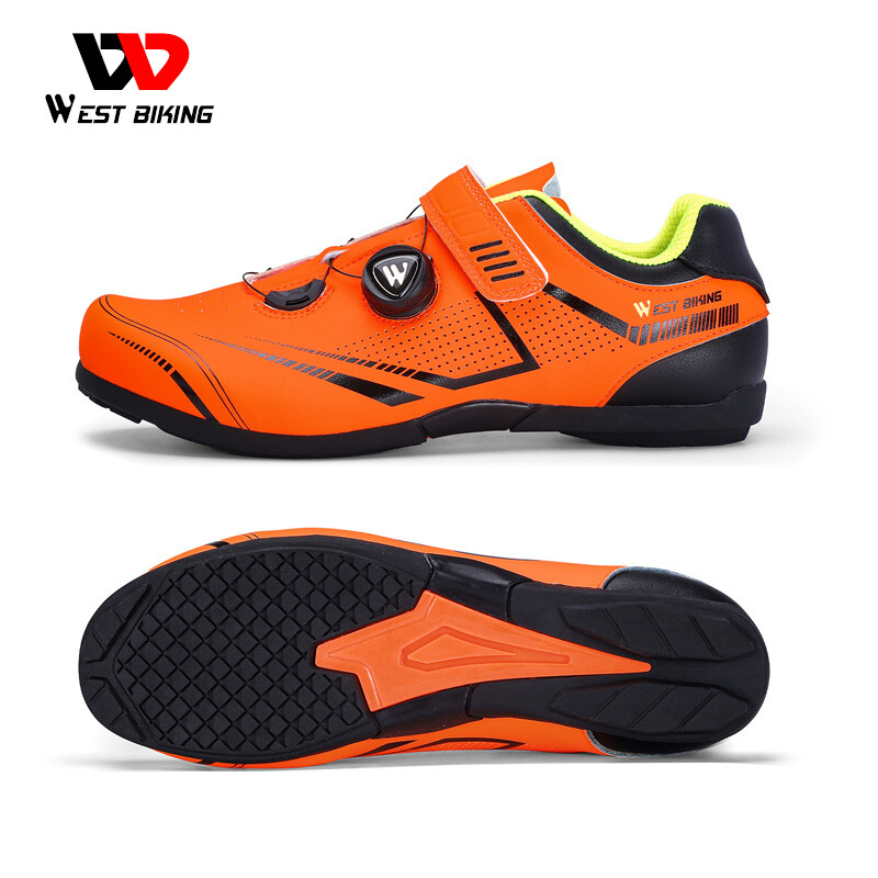 WEST BIKING Men's Cycling Sneakers Rotating MTB Road Bike Outdoor Sports Shoes