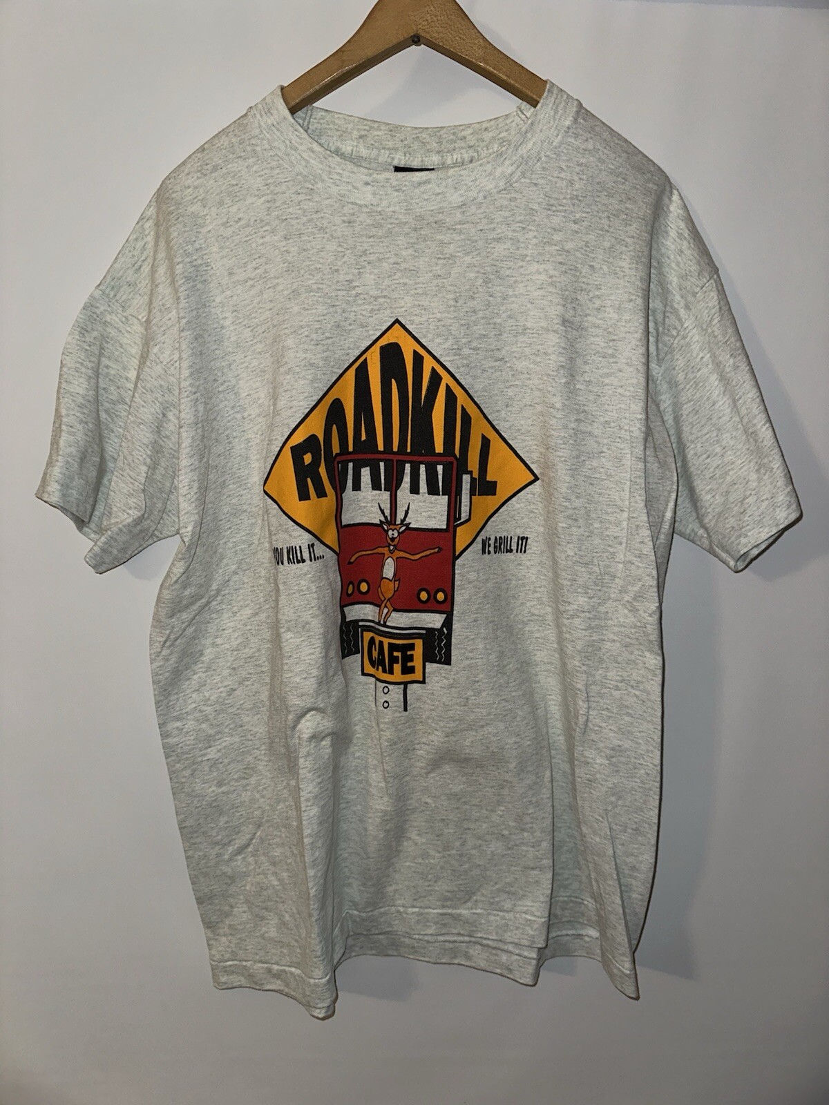 Vintage 90s Roadkill Cafe Shirt Size XL - 90's Sunburst Sportswear Single Stitch