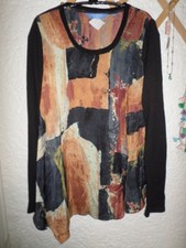VERA WANG SIMPLY VERA ABSTRACT PRINT ASYMMETRICAL HEM TEE TOP MISSES M