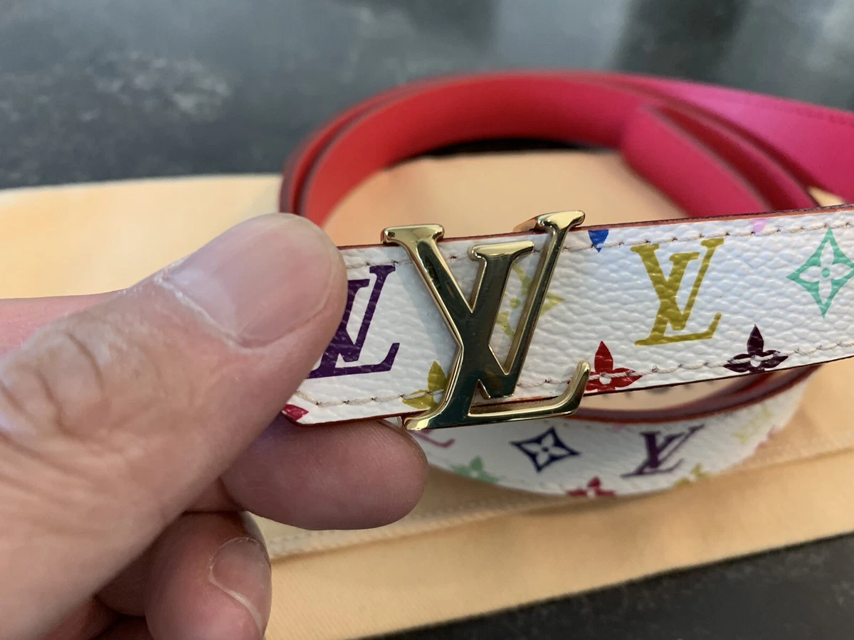 Pre-owned Louis Vuitton Leather Belt In Pink